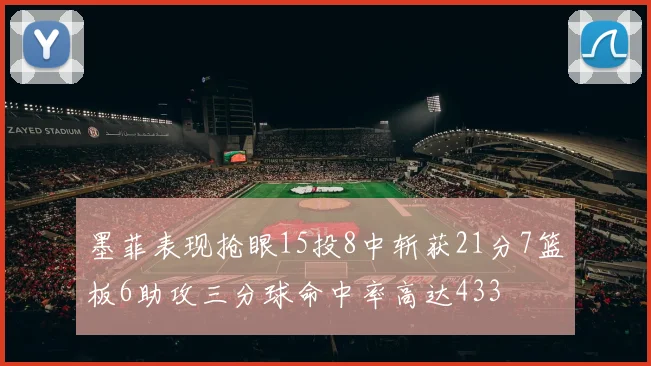 墨菲表现抢眼15投8中斩获21分7篮板6助攻三分球命中率高达433